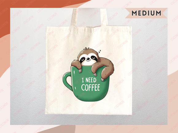 Sloth Canvas Tote Bag Funny Sloth Lover Gift Tote Bag Everyday Tote Eco Friendly Gift Tote Shopper Bag Reusable Grocery Bag Cute Bag Animal