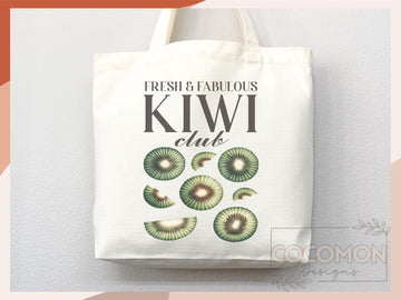 Kiwi Canvas Tote Bag Farmers Market Tote Bag Gift Tote Shopper Bag Everyday Tote Eco Friendly Bag Tote Reusable Grocery Bag Cute Summer Bag