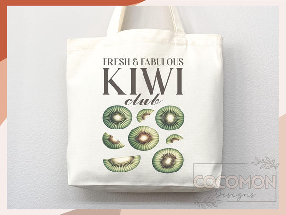 Kiwi Canvas Tote Bag Farmers Market Tote Bag Gift Tote Shopper Bag Everyday Tote Eco Friendly Bag Tote Reusable Grocery Bag Cute Summer Bag