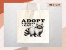 Raccoon Canvas Tote Bag Funny Raccoon Lover Gift Tote Bag Everyday Tote Eco Friendly Tote Shopper Gift Tote Reusable Grocery Bag Cute Bag