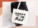 Raccoon Canvas Tote Bag Funny Raccoon Lover Gift Tote Bag Everyday Tote Eco Friendly Tote Shopper Gift Tote Reusable Grocery Bag Cute Bag