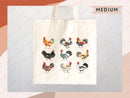 Chicken Canvas Tote Bag Funny Chicken Lover Gift Tote Bag Everyday Tote Eco Friendly Campus Tote Reusable Grocery Bag Cute Bag Aesthetic Bag