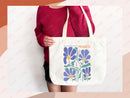 Floral Tote Bag flower tote canvas wildflower bag eco friendly bag aesthetic tote bag reusable bag gift for plant lover tote flower bag cute