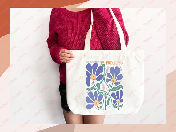 Floral Tote Bag flower tote canvas wildflower bag eco friendly bag aesthetic tote bag reusable bag gift for plant lover tote flower bag cute