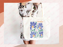 Floral Tote Bag flower tote canvas wildflower bag eco friendly bag aesthetic tote bag reusable bag gift for plant lover tote flower bag cute