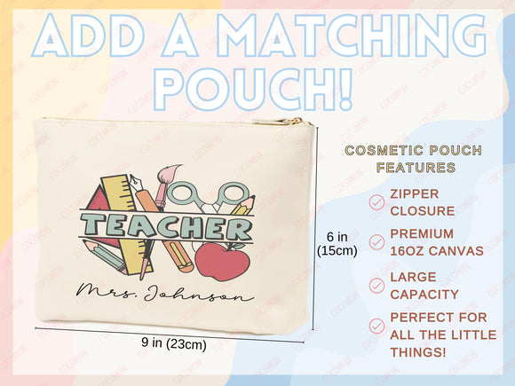 Teacher Appreciation Bag Gift Tote Bag Canvas Custom Teacher Gift Personalized School Bag Gifted Teacher Tote Reusable Bag School Campus Bag