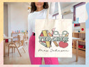 Teacher Appreciation Bag Gift Tote Bag Canvas Custom Teacher Gift Personalized School Bag Gifted Teacher Tote Reusable Bag School Campus Bag