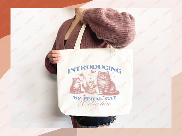 Cat Tote Bag Cat Lover Gift For Mom Cute Funny Canvas Tote Bag Animal Lover Reusable Bag Aesthetic Tote Shopper Women's Tote School Bag Tote