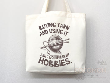 Knitting Lover Canvas Tote Bag Funny Knitting Bag Knit Everyday Tote Eco Friendly Gift Tote Shopper Reusable Grocery Bag Cute Aesthetic Bag