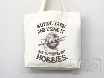 Knitting Lover Canvas Tote Bag Funny Knitting Bag Knit Everyday Tote Eco Friendly Gift Tote Shopper Reusable Grocery Bag Cute Aesthetic Bag