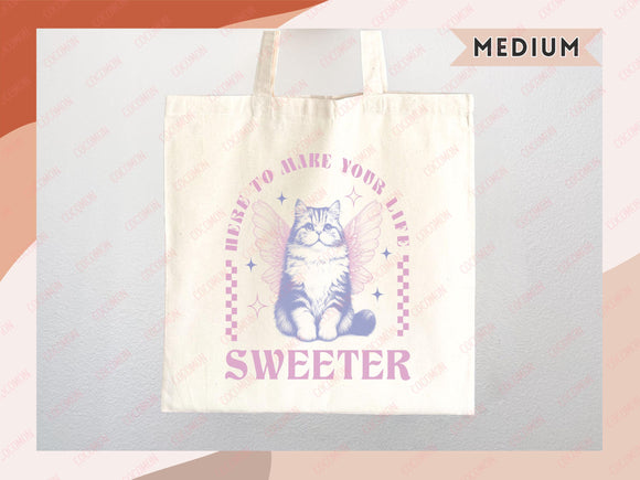 Cat Tote Bag Cat Lover Gift For Mom Cute Funny Canvas Tote Bag Animal Lover Reusable Bag Aesthetic Tote Shopper Women's Tote School Bag Tote