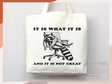 Raccoon Canvas Tote Bag Funny Raccoon Lover Gift Tote Bag Everyday Tote Eco Friendly Tote Shopper Gift Tote Reusable Grocery Bag Cute Bag
