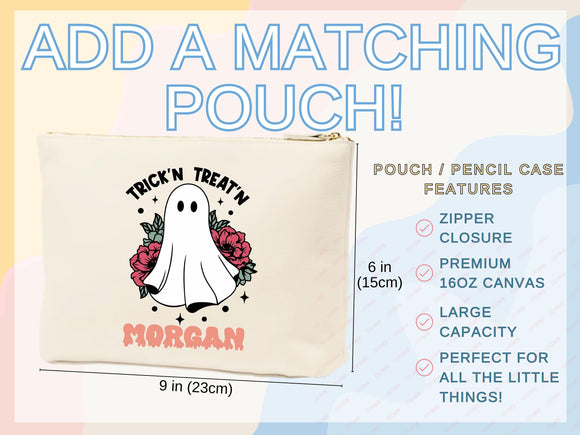 Personalized Halloween Tote Bag Custom Name Tote Kids Trick or Treat Halloween Gift Bag Goodie Bag Spooky Halloween Party Favor Gift Tote