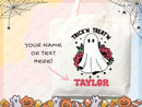 Personalized Halloween Tote Bag Custom Name Tote Kids Trick or Treat Halloween Gift Bag Goodie Bag Spooky Halloween Party Favor Gift Tote