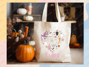 Personalized Halloween Tote Bag Custom Name Tote Kids Trick or Treat Halloween Gift Bag Goodie Bag Spooky Halloween Party Favor Gift Tote