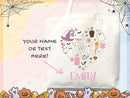 Personalized Halloween Tote Bag Custom Name Tote Kids Trick or Treat Halloween Gift Bag Goodie Bag Spooky Halloween Party Favor Gift Tote