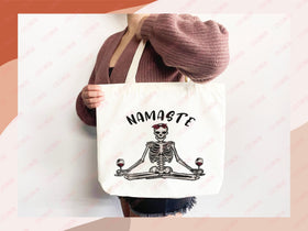 Yoga Canvas Tote Bag Fun Yoga Lover Gift for Yoga Tote Bag Everyday Tote Eco Friendly Aesthetic Tote Shopper Reusable Grocery Bag Cute Bag