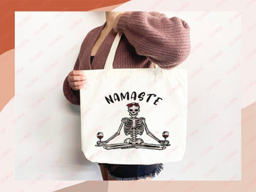 Yoga Canvas Tote Bag Fun Yoga Lover Gift for Yoga Tote Bag Everyday Tote Eco Friendly Aesthetic Tote Shopper Reusable Grocery Bag Cute Bag