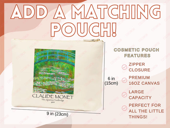 Monet Tote Bag Artsy Bag Monet Shoulder Bag Monet Gift School Tote Bag Eco Friendly Aesthetic Tote Shopper Reusable Grocery Bag Gift for Her