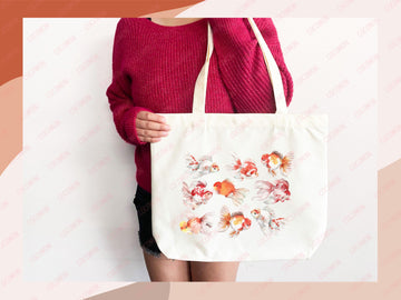Goldfish Canvas Tote Bag Goldfish Lover Gift Tote Bag Everyday Tote Eco Friendly Aesthetic Tote Shopper Reusable Grocery Bag Cute Bag Animal