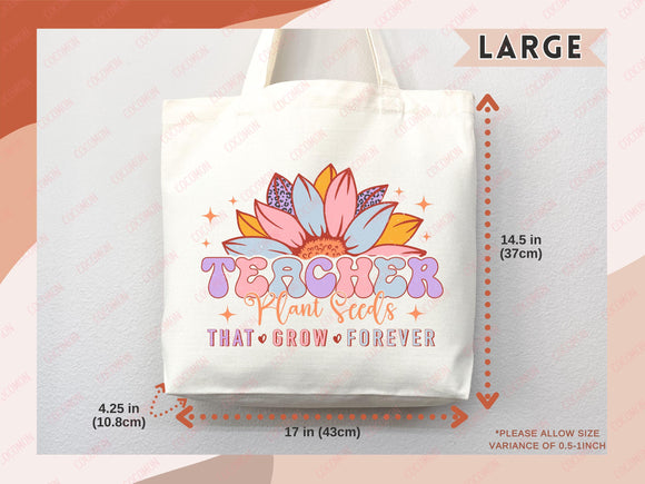 Teacher Appreciation Bag Gift Tote Bag Canvas Custom Teacher Gift Personalized School Bag Gifted Teacher Tote Reusable Bag School Campus Bag