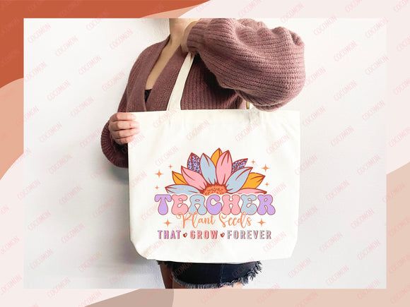 Teacher Appreciation Bag Gift Tote Bag Canvas Custom Teacher Gift Personalized School Bag Gifted Teacher Tote Reusable Bag School Campus Bag