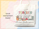 Teacher Appreciation Bag Gift Tote Bag Canvas Custom Teacher Gift Personalized School Bag Gifted Teacher Tote Reusable Bag School Campus Bag