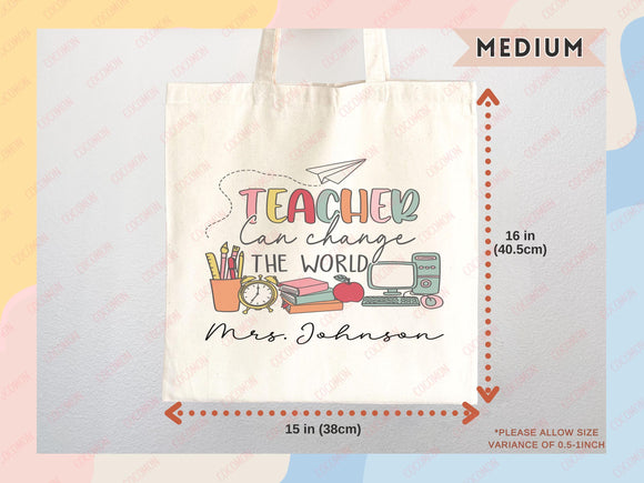 Teacher Appreciation Bag Gift Tote Bag Canvas Custom Teacher Gift Personalized School Bag Gifted Teacher Tote Reusable Bag School Campus Bag