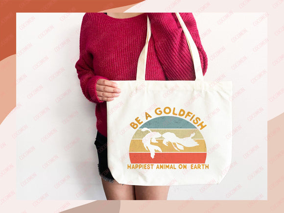 Goldfish Canvas Tote Bag Goldfish Lover Gift Tote Bag Everyday Tote Eco Friendly Aesthetic Tote Shopper Reusable Grocery Bag Cute Bag Animal