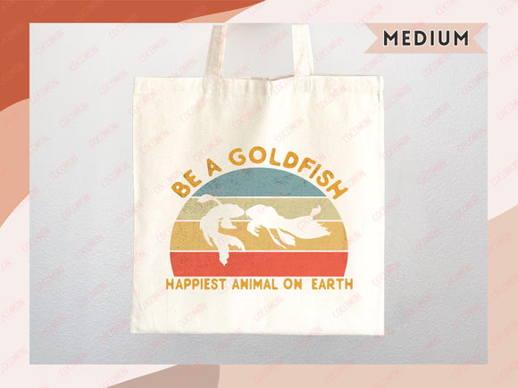 Goldfish Canvas Tote Bag Goldfish Lover Gift Tote Bag Everyday Tote Eco Friendly Aesthetic Tote Shopper Reusable Grocery Bag Cute Bag Animal