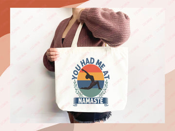 Yoga Canvas Tote Bag Fun Yoga Lover Gift for Yoga Tote Bag Everyday Tote Eco Friendly Aesthetic Tote Shopper Reusable Grocery Bag Cute Bag