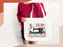 Sewing Lover Canvas Tote Bag Funny Gift Sewing Bag Knit Everyday Tote Eco Friendly Gift Tote Shopper Reusable Grocery Bag Cute Aesthetic Bag