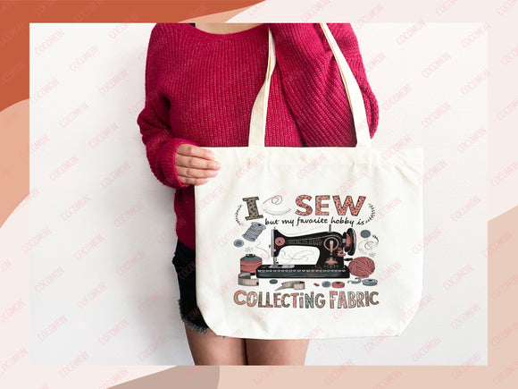 Sewing Lover Canvas Tote Bag Funny Gift Sewing Bag Knit Everyday Tote Eco Friendly Gift Tote Shopper Reusable Grocery Bag Cute Aesthetic Bag