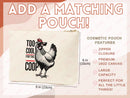 Chicken Canvas Tote Bag Funny Chicken Lover Gift Tote Bag Everyday Tote Eco Friendly Campus Tote Reusable Grocery Bag Cute Bag Aesthetic Bag
