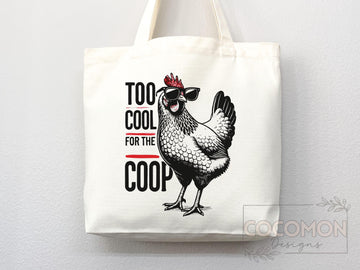 Chicken Canvas Tote Bag Funny Chicken Lover Gift Tote Bag Everyday Tote Eco Friendly Campus Tote Reusable Grocery Bag Cute Bag Aesthetic Bag