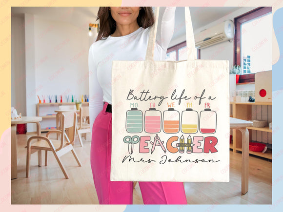 Teacher Appreciation Bag Gift Tote Bag Canvas Custom Teacher Gift Personalized School Bag Gifted Teacher Tote Reusable Bag School Campus Bag