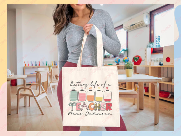 Teacher Appreciation Bag Gift Tote Bag Canvas Custom Teacher Gift Personalized School Bag Gifted Teacher Tote Reusable Bag School Campus Bag
