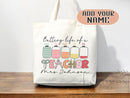 Teacher Appreciation Bag Gift Tote Bag Canvas Custom Teacher Gift Personalized School Bag Gifted Teacher Tote Reusable Bag School Campus Bag