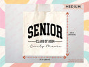 Custom Name Senior Tote Bag High School University Gift Graduation Bag for Her Personalized College Tote Campus School Bag Customized Gift