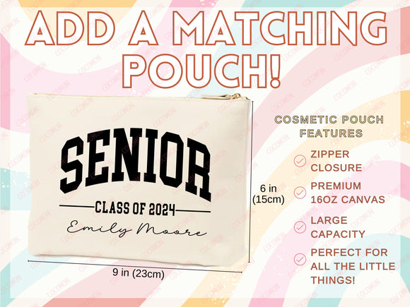 Custom Name Senior Tote Bag High School University Gift Graduation Bag for Her Personalized College Tote Campus School Bag Customized Gift