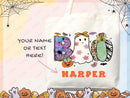 Personalized Halloween Tote Bag Custom Name Tote Kids Trick or Treat Halloween Gift Bag Goodie Bag Spooky Halloween Party Favor Gift Tote