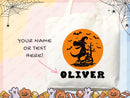 Personalized Halloween Tote Bag Custom Name Tote Kids Trick or Treat Halloween Gift Bag Goodie Bag Spooky Halloween Party Favor Gift Tote