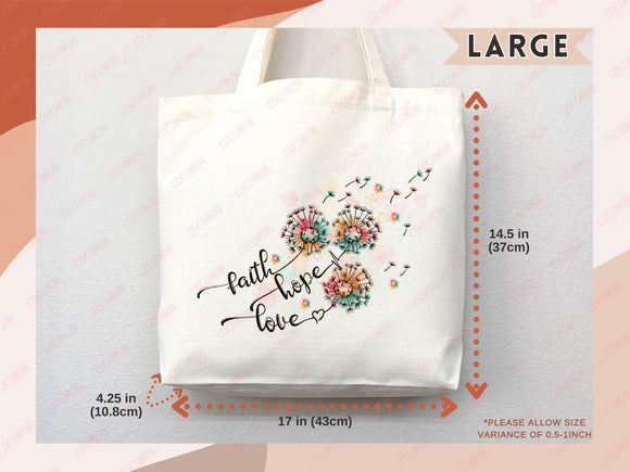 Faith Tote Bag Christian Tote Bag Gift Religious Scripture Gift Bible Verse Christian Girl Gift Church Sunday School Bag Campus Tote Shopper