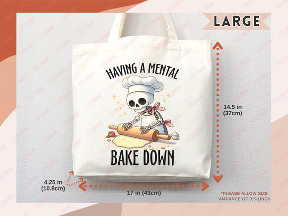 Baking Lover Canvas Tote Bag Funny Baker Gift Tote Bag Everyday Tote Eco Friendly Gift Tote Shopper Reusable Grocery Bag Cute Aesthetic Bag