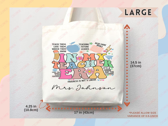 Teacher Appreciation Bag Gift Tote Bag Canvas Custom Teacher Gift Personalized School Bag Gifted Teacher Tote Reusable Bag School Campus Bag