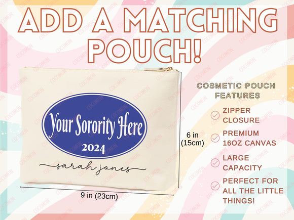 Custom Sorority Tote Bag Gift Rush Initiation Bid Day Big Little Gift Custom Name Sorority Gift College Tote Bag Personalized Gift For Her