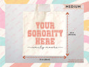 Custom Sorority Tote Bag Gift Rush Initiation Bid Day Big Little Gift Custom Name Sorority Gift College Tote Bag Personalized Gift For Her