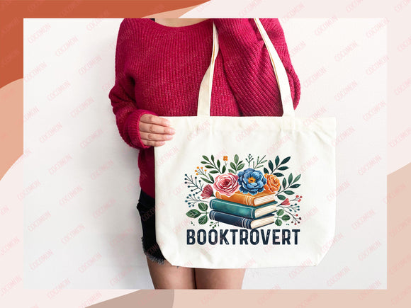 Book Lovers Tote Booktrovert Tote Bag Gift for Book Lover Bookworms Gift For Teachers Readers' Tote Shopper Library Bag School aesthetic bag