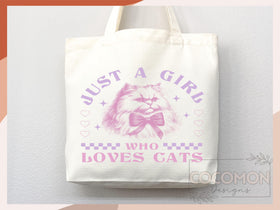 Cat Lover Tote Bag — Gift for Cat Lover (014)