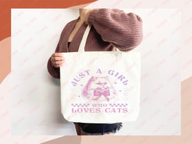 Cat Tote Bag Cat Lover Gift For Mom Cute Funny Canvas Tote Bag Animal Lover Reusable Bag Aesthetic Tote Shopper Women's Tote School Bag Tote